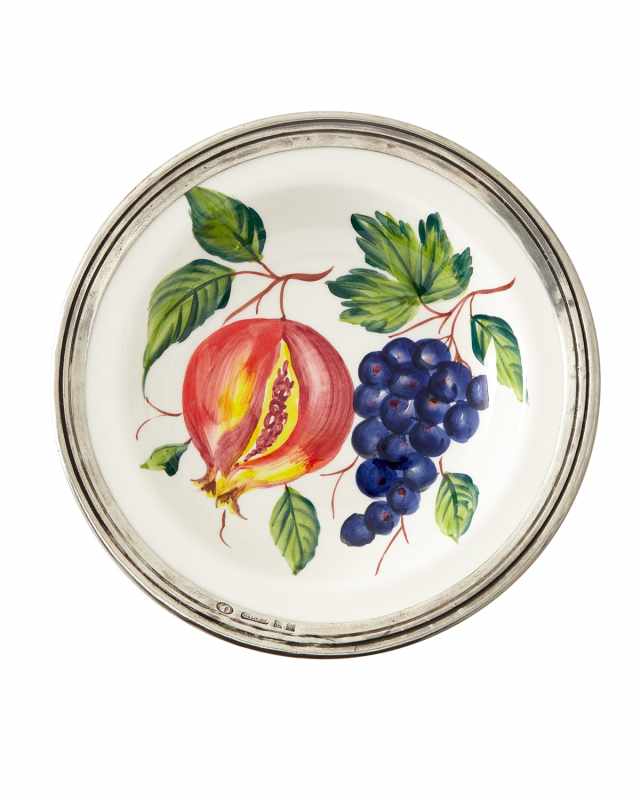 Fruit Pewter & Ceramic Soup Bowl